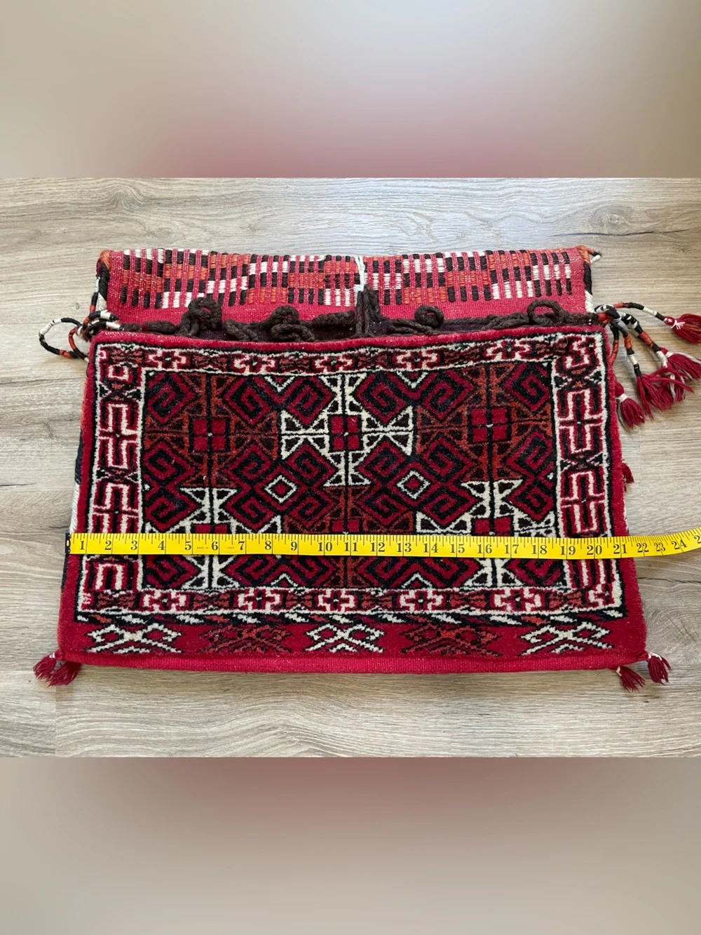 19th - early 20th Century Turkmen Khorjin Tribal Saddlebag  Amazing Condition